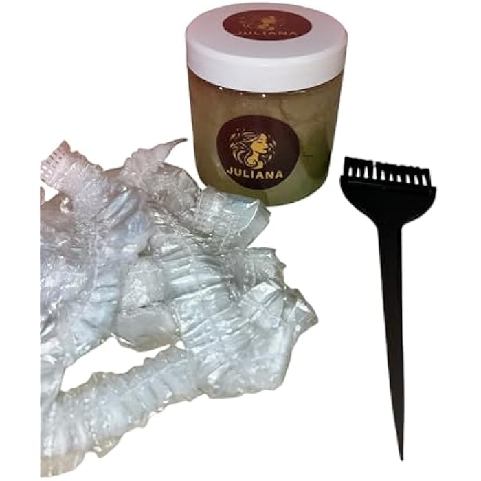 مجموعه العنايه بالشعر السدر الفاخر للشعر و البشره مع فرشاة لوضع السدر و ٥ بونيه بلاستيك - Image 1